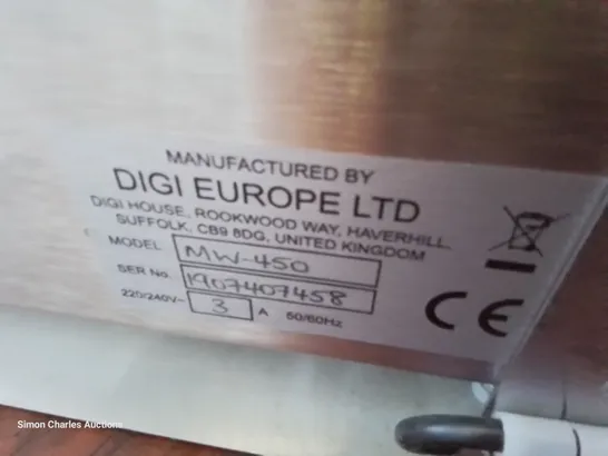 DIGI EUROPE COUNTERTOP TRAY WRAPPING MACHINE - STAINLESS STEEL - MODEL MW450 - 240V