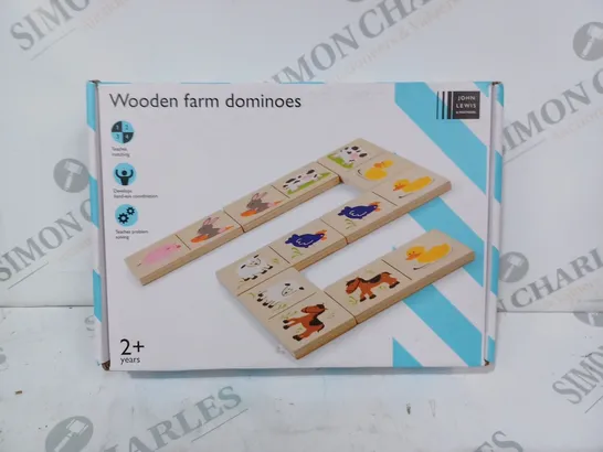 BOXED JOHN LEWIS WOODEN FARM DOMINOES