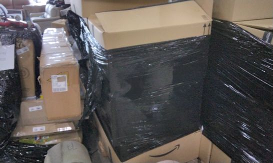 PALLET OF APPROXIMATELY 7 BOXES OF ASSORTED ITEMS INCLUDING PHONE CARRIER, AIR POWERED AIRPLANE ROCKET, BROWN WOVEN BOWL, SPIGEN GALAXY Z FLIP3 CASE, CHRISTMAS WINDOW CLINGS