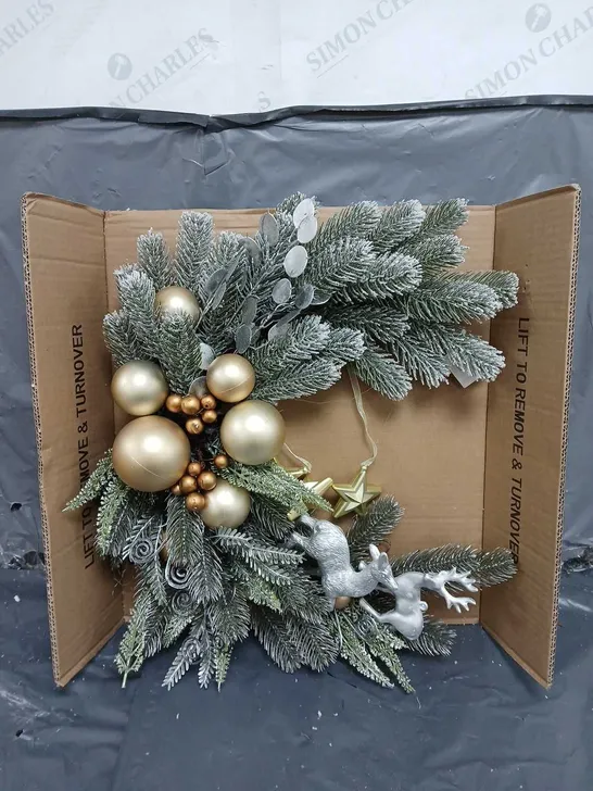 BOXED MOON SHAPED CHRISTMAS WREATH  RRP £29.99