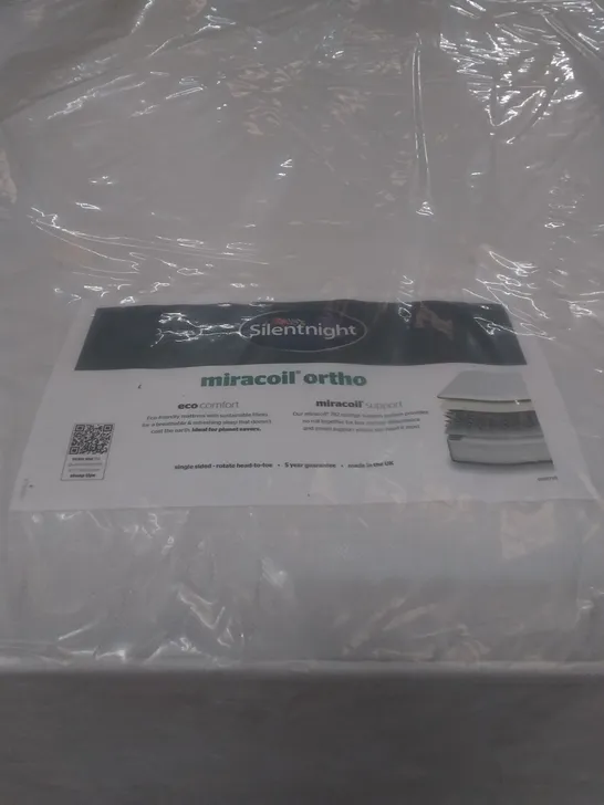 QUALITY BAGGED SILENTNIGHT MIRACOIL ORTHO SMALL DOUBLE SIDED 4FT MATTRESS 