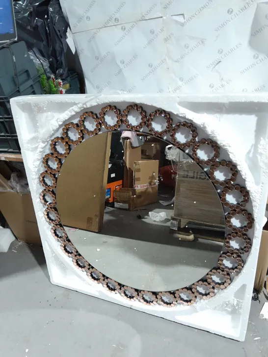 JM BY JULIEN MACDONALD CIRCULAR CRYSTAL WALL MIRROR - COLLECTION ONLY 