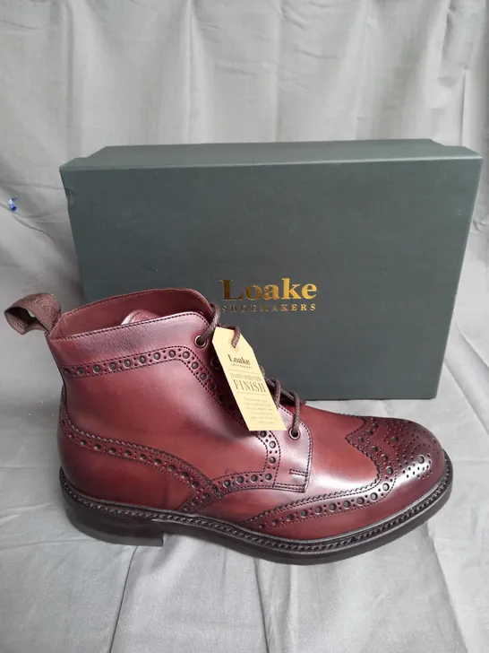 BOXED PAIR OF LOAKE BEDALE DARK BROWN GOODYEAR WELTED VICTORY SIZE 8