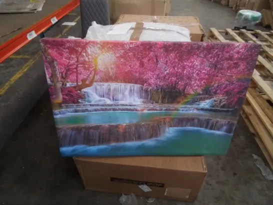 PINK TREE BEAUTY 3 WATERFALL - WRAPPED CANVAS 