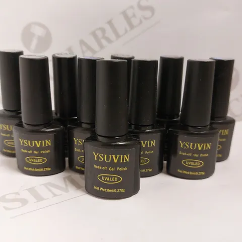 BOX OF APPROX 10 YSUVIN SOAK OFF GEL POLISH