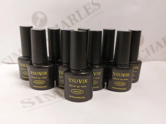 BOX OF APPROX 10 YSUVIN SOAK OFF GEL POLISH