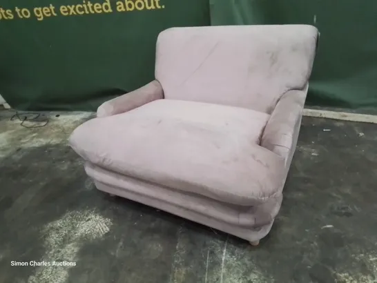 DESIGNER SNUGGLER CHAIR ROSE PINK VELVET