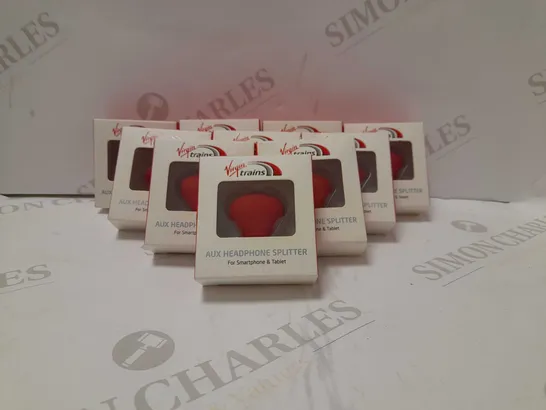 BOX OF APROX 10 VIRGIN TRAINS AUX HEADPHONES SPLITTERS 3.5MM