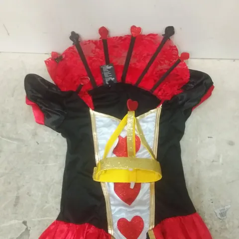 PACKAGED LADIES FANCY DRESS QUEEN OF HEARTS COSTUME - SMALL