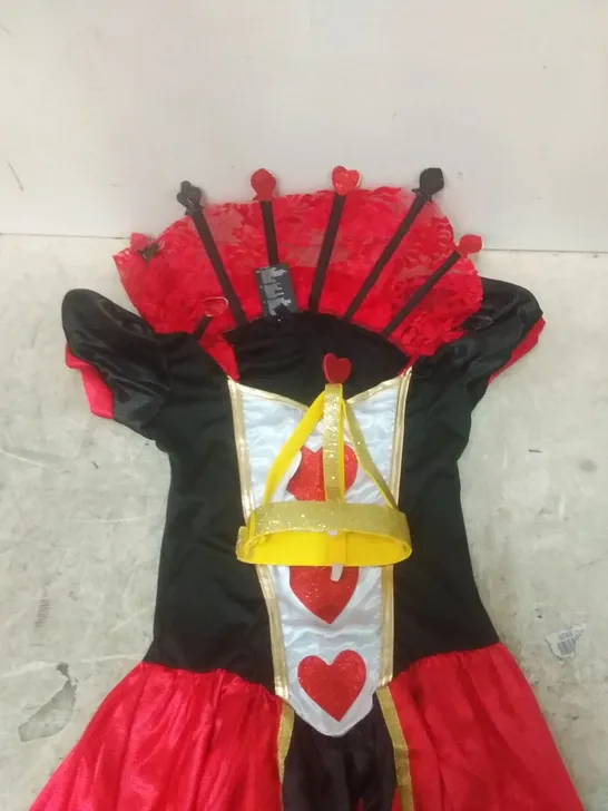 PACKAGED LADIES FANCY DRESS QUEEN OF HEARTS COSTUME - SMALL