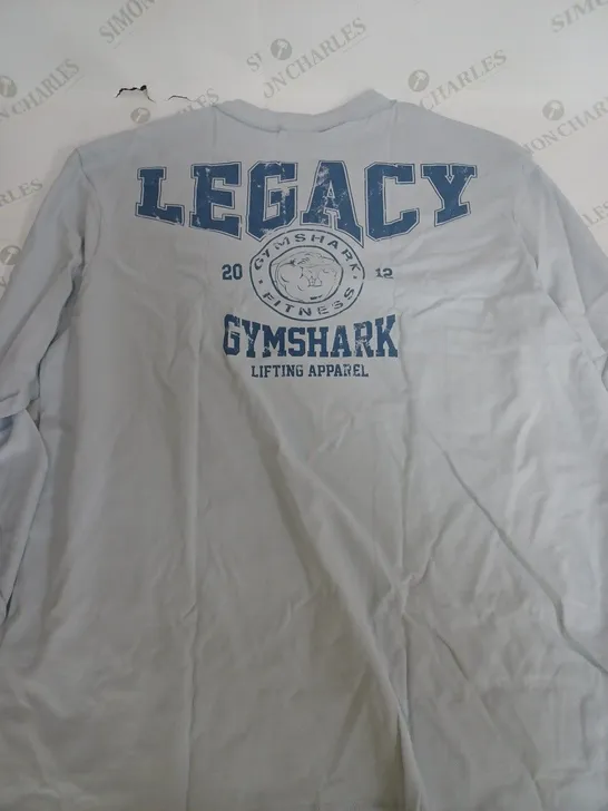 GYMSHARK LEGACY LONG SLEEVE TOP IN BLUE - LARGE