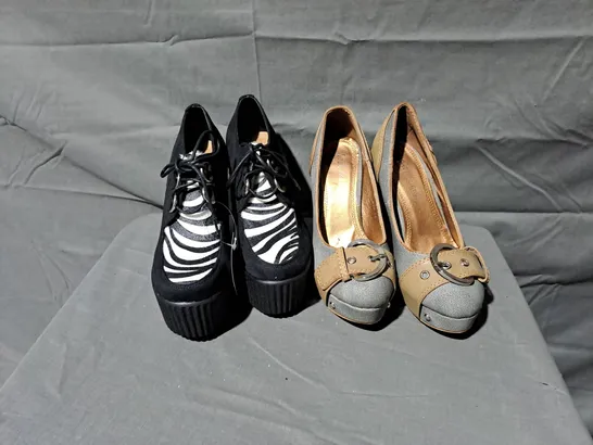 4 BOXED PAIRS OF ASSORTED SHOES TO INCLUDE CASANDRA wedge shoes, DOLI-BERRY platform heels IN SIZES 3, 36