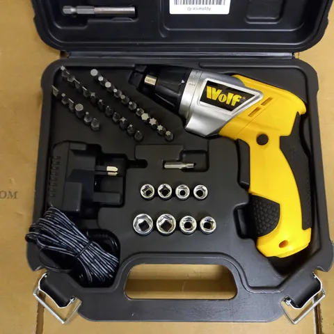 WOLF 3.6V CORDLESS SCREWDRIVER WITH ACCESSORIES