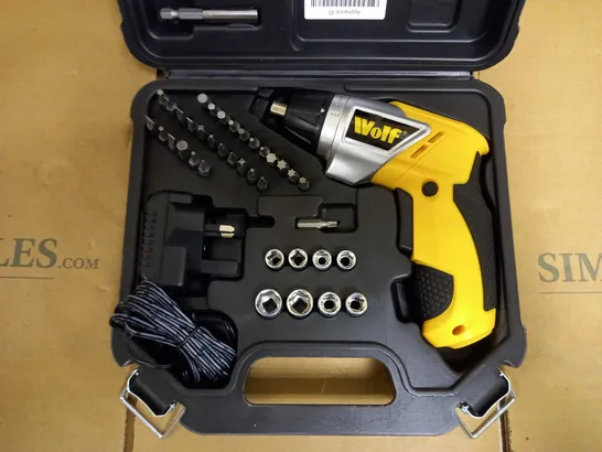 WOLF 3.6V CORDLESS SCREWDRIVER WITH ACCESSORIES