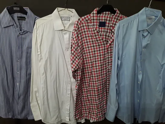 LOT OF 4 ASSORTED MEN'S LONG SLEEVE SHIRTS TO INCLUDE PINK AND MIRROR IN VARIOUS SIZES 