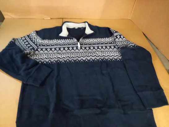 LANDS END FAIR ISLE 1/4 ZIP JUMPER - XL