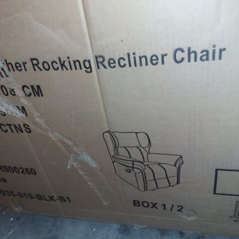 BOXED BLACK MANUAL LEATHER ROCKING RECLINER CHAIR BASE ONLY 