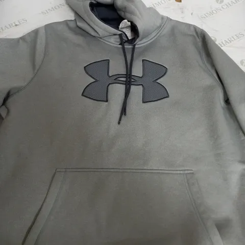 UNDER ARMOUR LIGHT GREY LOGO HOODIE - XL