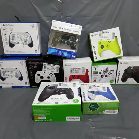 10 ASSORTED GAMING CONTROLLERS TO INCLUDE PLAYSTATION AND XBOX