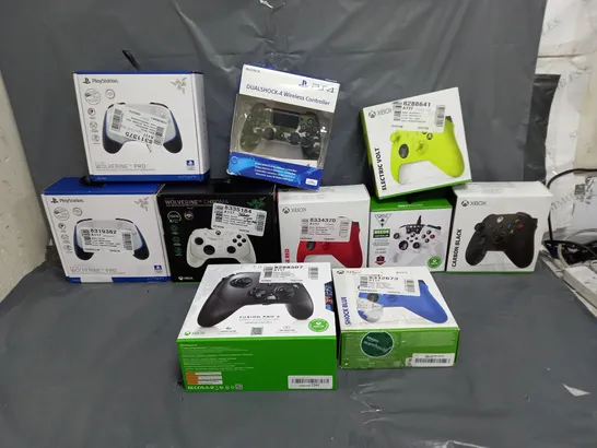 10 ASSORTED GAMING CONTROLLERS TO INCLUDE PLAYSTATION AND XBOX