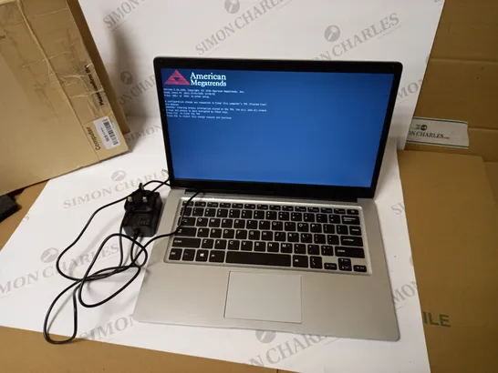 UNBRANDED SILVER LAPTOP WITH POWER LEAD APPROX. 15" SCREEN