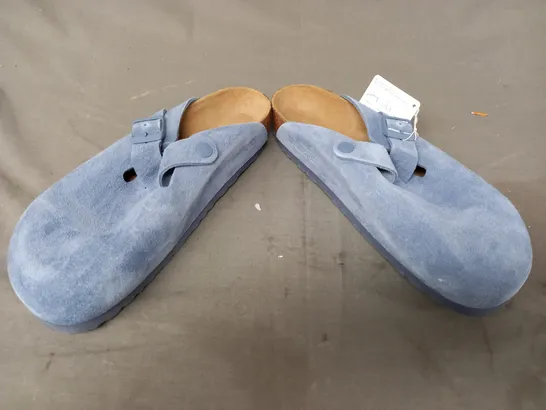 BOXED PAIR OF BIRKENSTOCK BOSTON BS SHOES IN BLUE UK SIZE 5.5