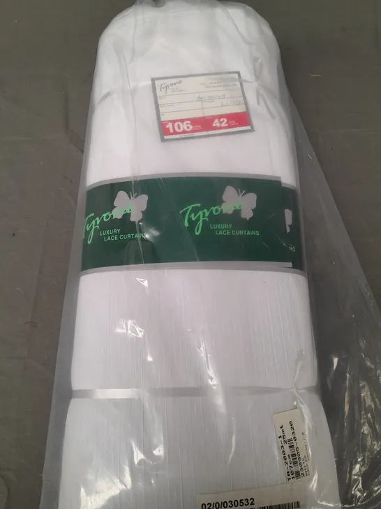 SEALED TYRONE LUXURY WHITE LACE CURTAINS