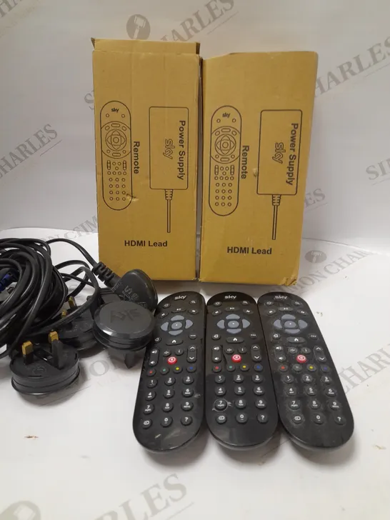 LOT OF 3 SKY REMOTES WITH LEADS