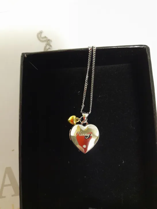 PERSONALISED STERLING SILVER HEART NECKLACE WITH DIAMOND DETAIL RRP £70