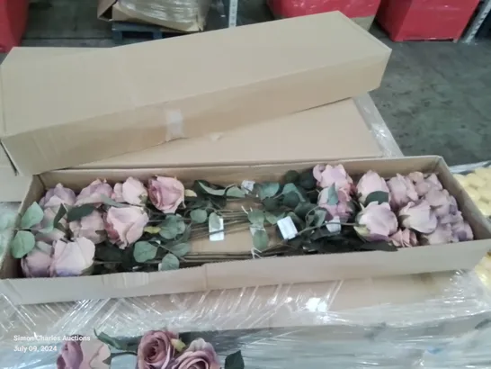 PALLET CONTAINING APPROXIMATELY 55 BOXES OF FAUX SINGLE STEM ROSES