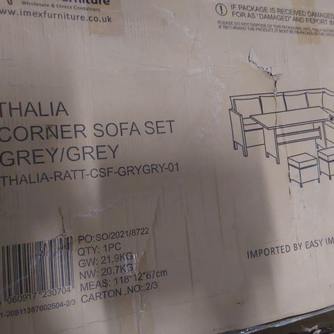 BOXED THALIA CORNER SOFA PARTS ( BOX 2 OF 3 ONLY)