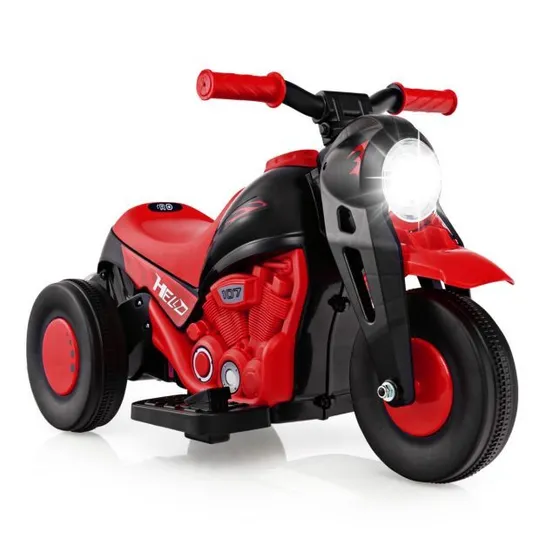 BOXED 6V ELECTRIC KID RIDE ON MOTORCYCLE WITH BUBBLE MAKER - RED