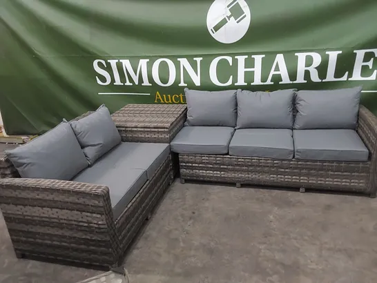 BRAND NEW BOXED TEXAS GARDEN AND PATIO RATTAN SOFA SET (4 BOXES) RRP £1695