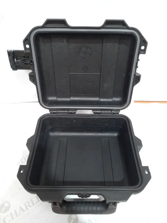 BLACK PLASTIC SAFTEY BOX WITH SIDE CLAMPS