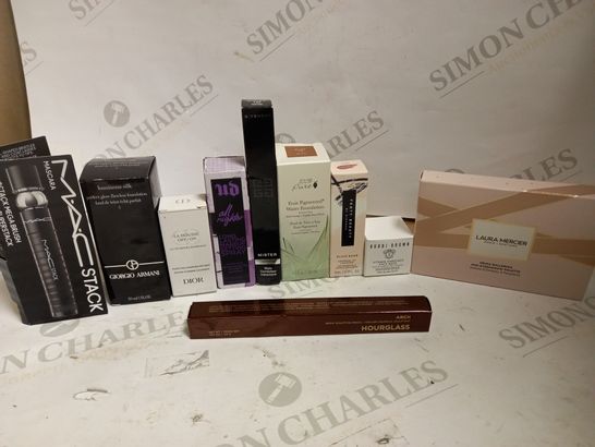 LOT OF 10 DESIGNER MAKE UP ITEMS, TO INCLUDE FENTY, GIORGIO ARMANI, GIVENCHY, ETC