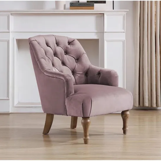 BOXED AILEEN ARMCHAIR HEATHER UPHOLSTERY 