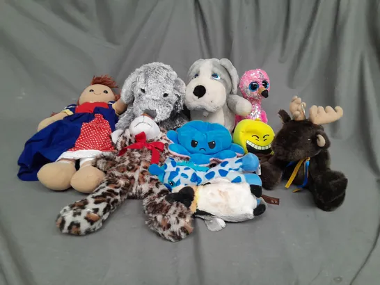 BOX OF ASSORTED PLUSH SOFT TEDDIES