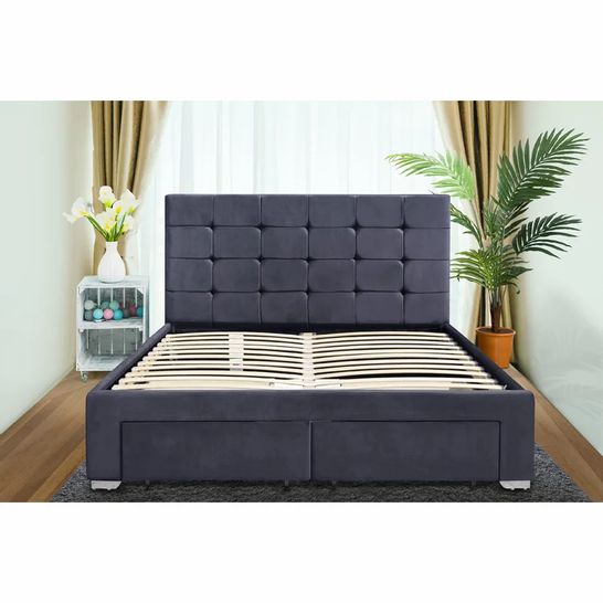 BOXED CLAYMORE UPHOLSTERED BED FRAME 4'6 4/4 BOXES COMPLETE 