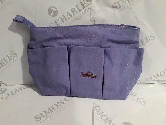 KIPLING GLITTER VALORA POUCH IN NAVY IN LILAC