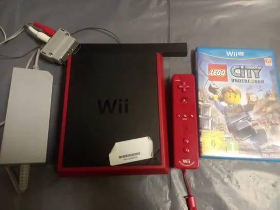 UNBOXED WII MINI GAMES CONSOLE WITH LEADS, CONTROLLER AND LEGO CITY UNDERGROUND