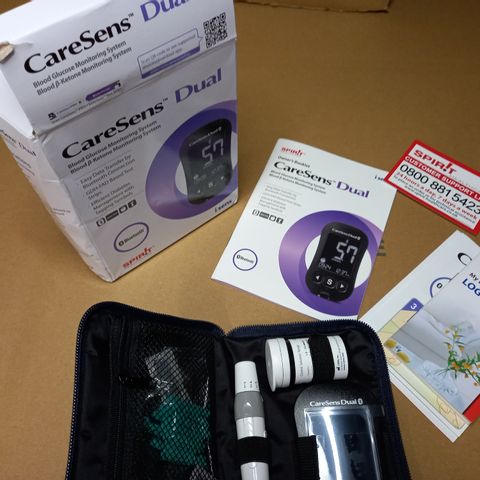 BOXED CARESENS DUAL BLOOD GLUCOSE MONITORING SYSTEM