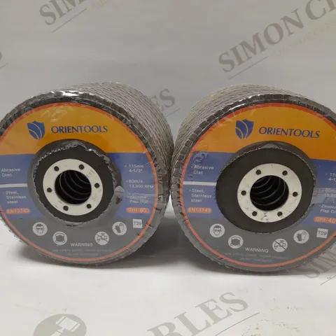 LOT OF 2 X 10 ORIENTOOLS 115MM ANGLE GRINDER SANDING DISCS