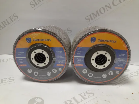 LOT OF 2 X 10 ORIENTOOLS 115MM ANGLE GRINDER SANDING DISCS