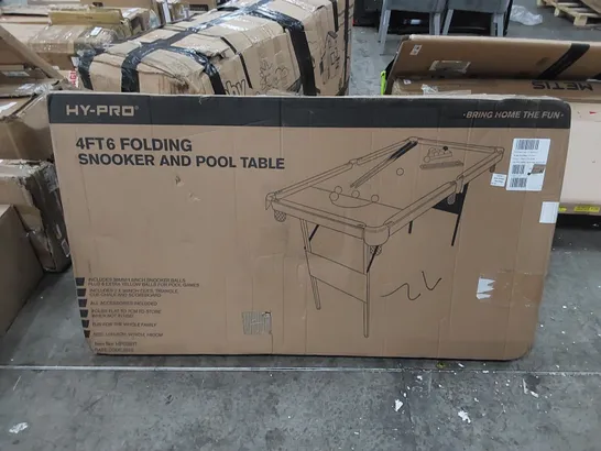 BOXED 4FT6 FOLDING SNOOKER AND POOL TABLE (1 BOX)