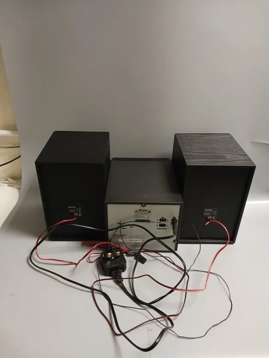 BOXED SHARP HI-FI MICRO SYSTEM IN BLACK CD PLAYER AND BLUETOOTH ENABLED