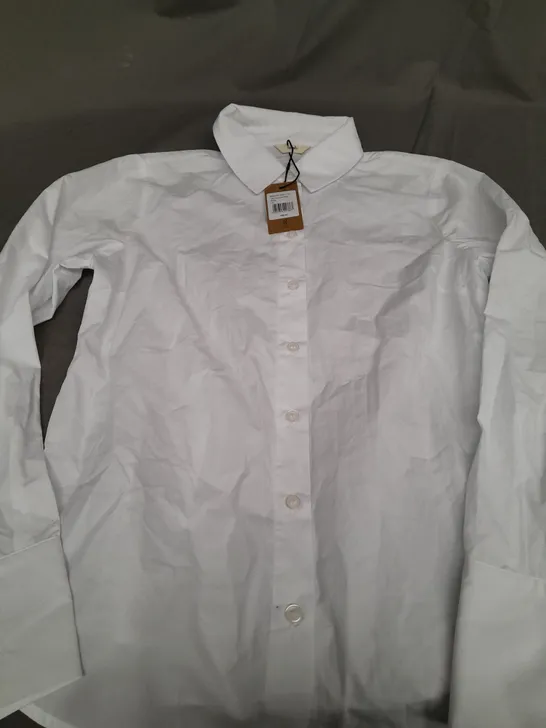 HUSH TYLAH SLIM COTTON SHIRT IN WHITE - SIZE 10