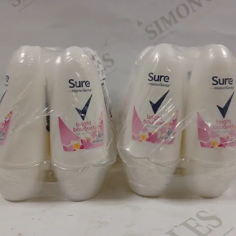 BOX OF APPROX 12 X 50ML SURE WOMEN ANTI-PERSPIRANT DEODORANT ROLL-ON - BRIGHT BOUQUET 