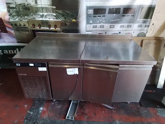 COMMERCIAL STAINLESS KITCHEN PREP COUNTER WITH CABINET STORAGE 