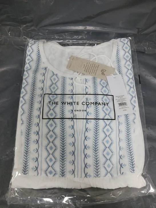 THE WHITE COMPANY YOKE JERSEY PRETTY BLOUSE SIZE 10