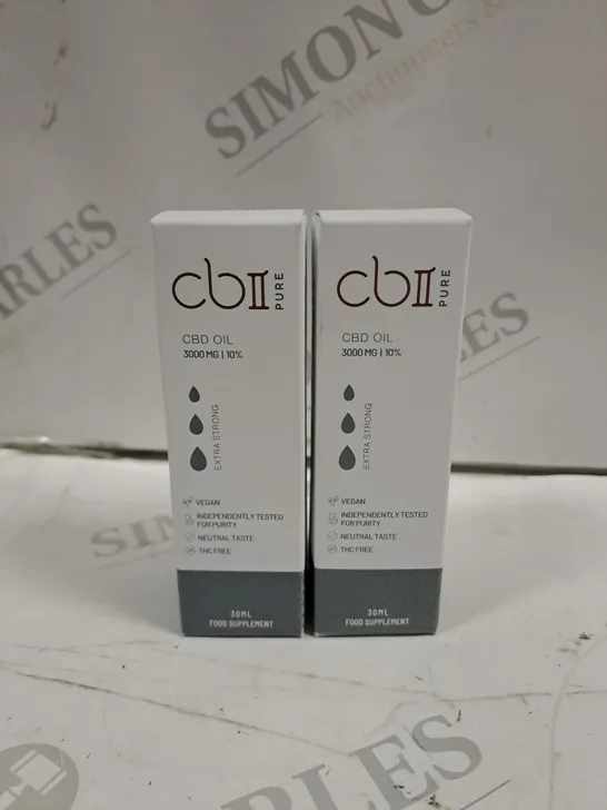 SET OF 2 CB2 CBD OIL 10% STRENGTH 3000MG